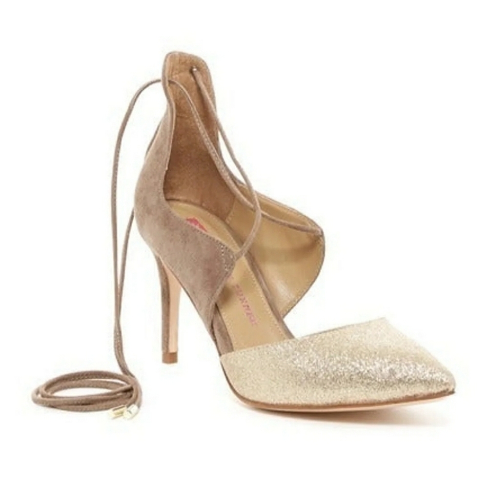 ELAINE TURNER DESINGS TAUPE SUEDE HIGH HEELS  SIZE 10